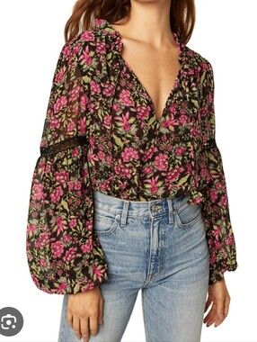 MISA LOS ANGELES I L Alicia Blouse I fuschia floral